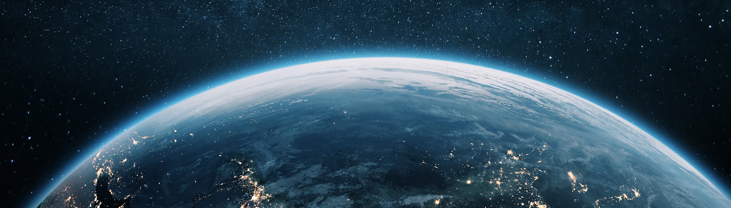 Satellite view of Earth's horizon from space